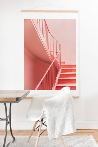 raisazwart Pink Pastel colored stairs Art Print And Hanger