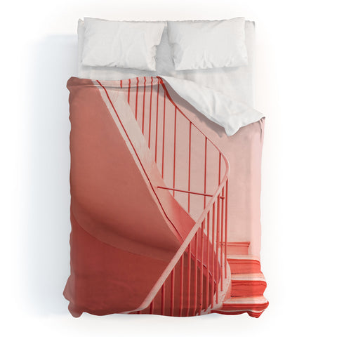 raisazwart Pink Pastel colored stairs Duvet Cover