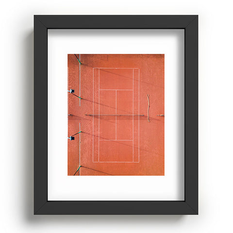 raisazwart Red tennis court at sunrise Recessed Framing Rectangle
