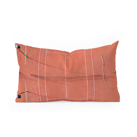 raisazwart Red tennis court at sunrise Oblong Throw Pillow