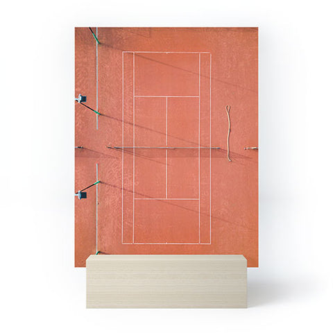 raisazwart Red tennis court at sunrise Mini Art Print