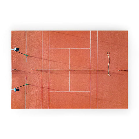 raisazwart Red tennis court at sunrise Welcome Mat