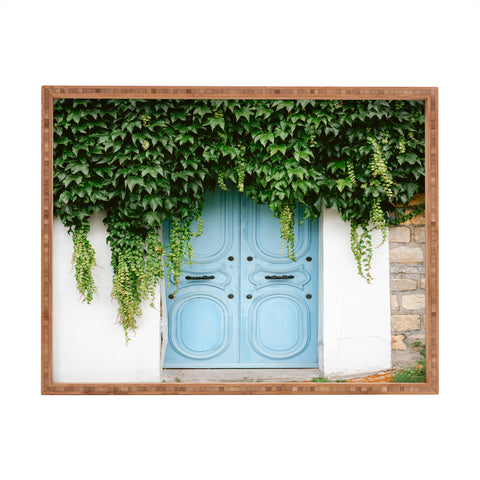 raisazwart The blue door of Montmartre Paris Rectangular Tray
