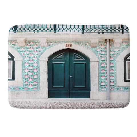 raisazwart The green door Lisbon Portugal Memory Foam Bath Mat