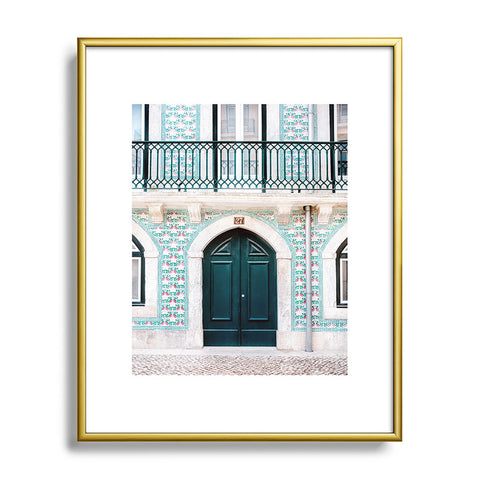 raisazwart The green door Lisbon Portugal Metal Framed Art Print
