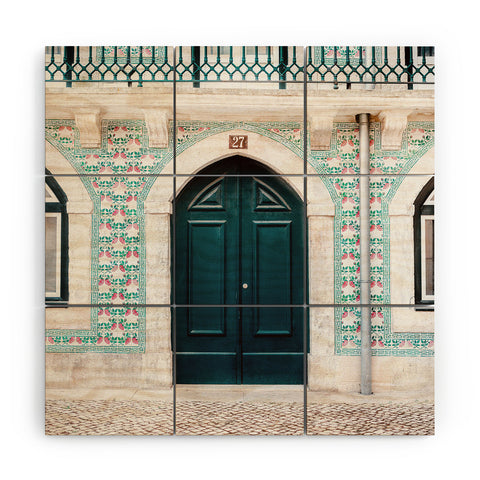 raisazwart The green door Lisbon Portugal Wood Wall Mural