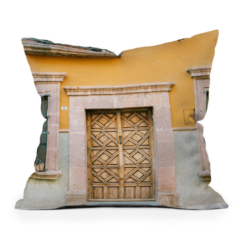 raisazwart The San Miguel de Allende Mexico door Outdoor Throw Pillow