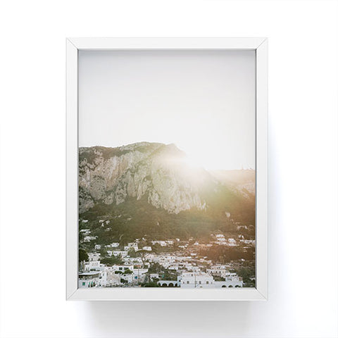 raisazwart Town of Capri Mountain View Framed Mini Art Print