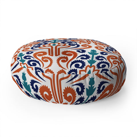 Raven Jumpo Adobe Damask Floor Pillow Round