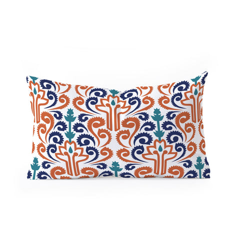 Raven Jumpo Adobe Damask Oblong Throw Pillow