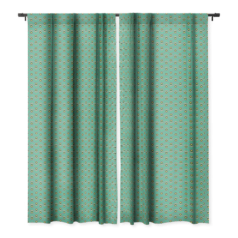 Raven Jumpo Aqua Bulbs Blackout Window Curtain