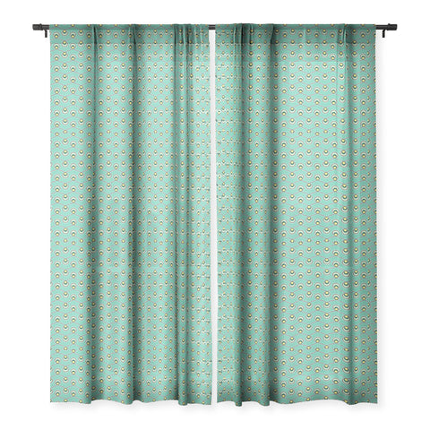 Raven Jumpo Aqua Bulbs Sheer Window Curtain