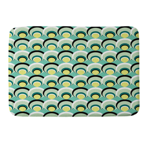 Raven Jumpo Blue Green Scallops Memory Foam Bath Mat