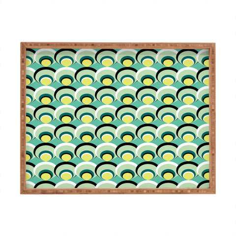 Raven Jumpo Blue Green Scallops Rectangular Tray