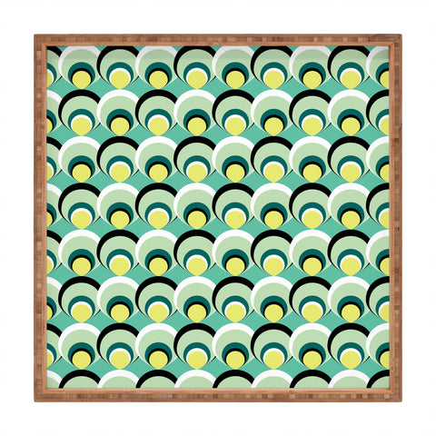 Raven Jumpo Blue Green Scallops Square Tray