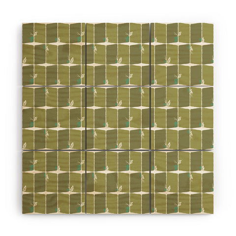 Raven Jumpo Bricks Wood Wall Mural