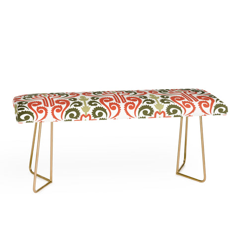 Raven Jumpo Coral Damask Bench