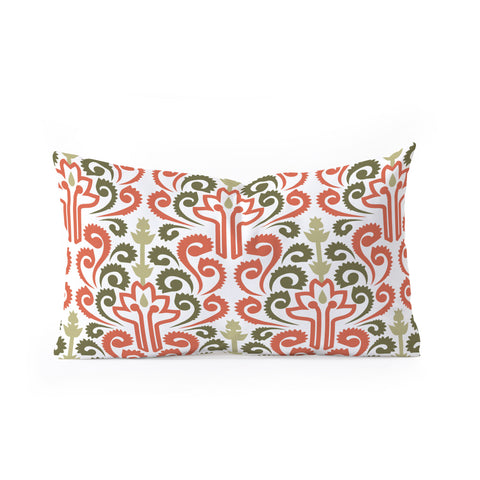 Raven Jumpo Coral Damask Oblong Throw Pillow