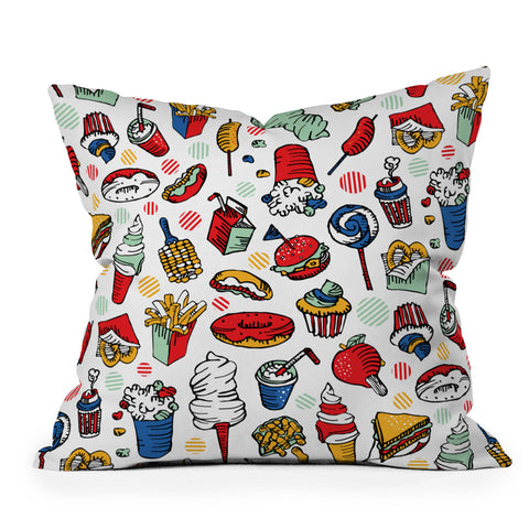 Raven Jumpo Food Fair Throw Pillow