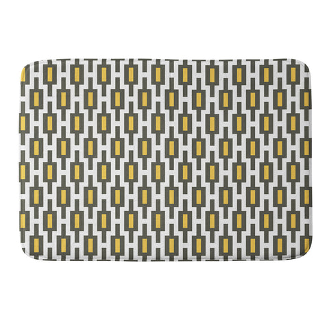 Raven Jumpo Grey Gold Geometry Memory Foam Bath Mat