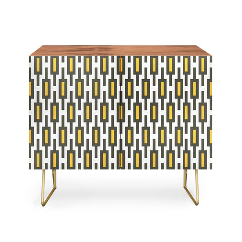 Raven Jumpo Grey Gold Geometry Credenza