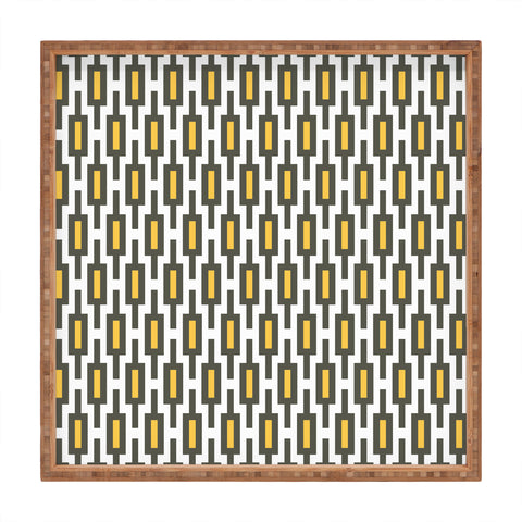 Raven Jumpo Grey Gold Geometry Square Tray