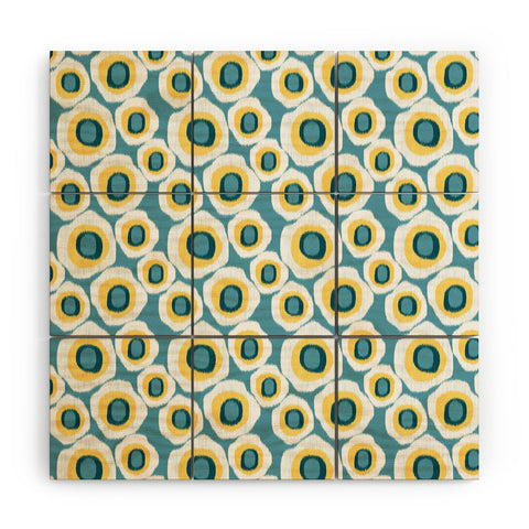 Raven Jumpo Ikat Circles Polar Wood Wall Mural