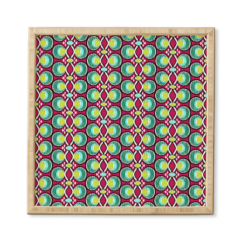 Raven Jumpo Ikat Latice Green Framed Wall Art