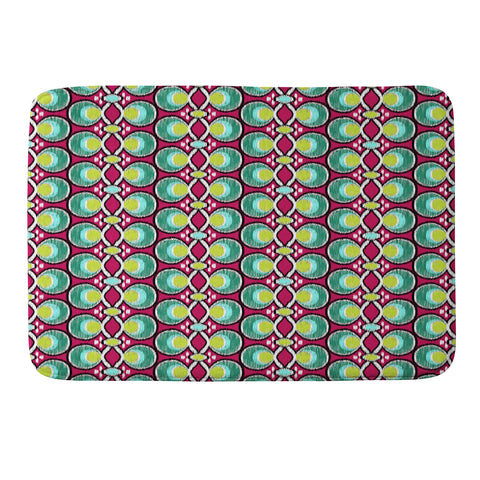 Raven Jumpo Ikat Latice Green Memory Foam Bath Mat