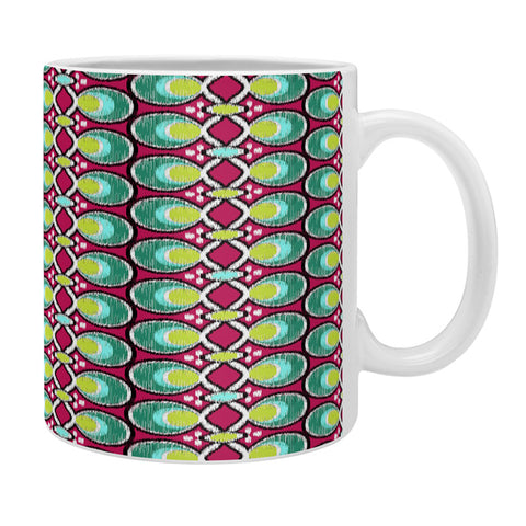 Raven Jumpo Ikat Latice Green Coffee Mug