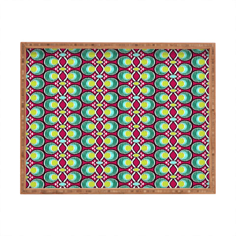 Raven Jumpo Ikat Latice Green Rectangular Tray