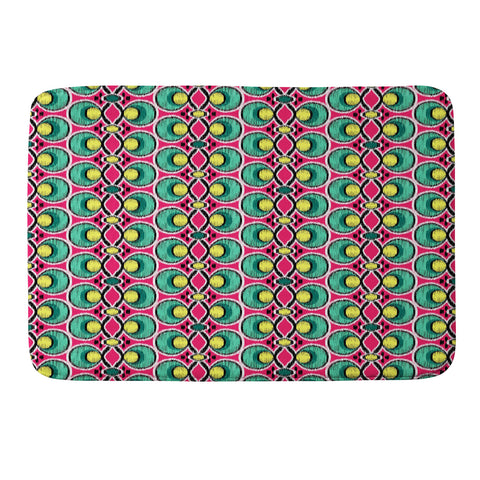 Raven Jumpo Ikat Lattice Magenta Memory Foam Bath Mat