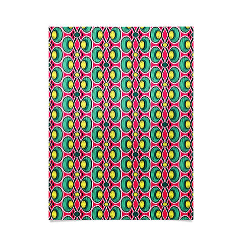 Raven Jumpo Ikat Lattice Magenta Poster