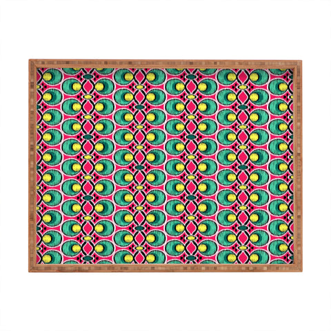Raven Jumpo Ikat Lattice Magenta Rectangular Tray