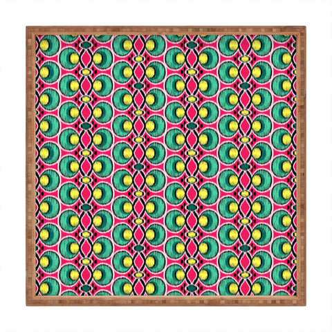 Raven Jumpo Ikat Lattice Magenta Square Tray