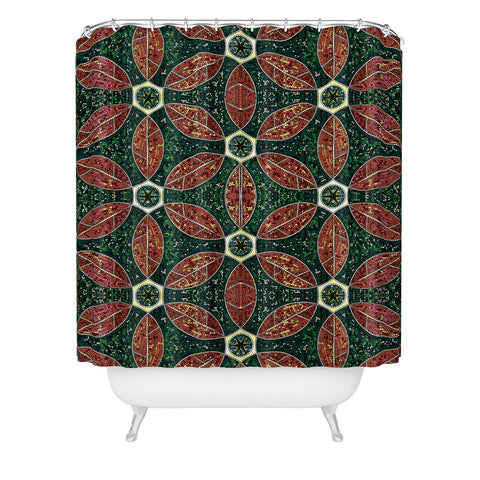 Raven Jumpo Jade Mosaic Shower Curtain