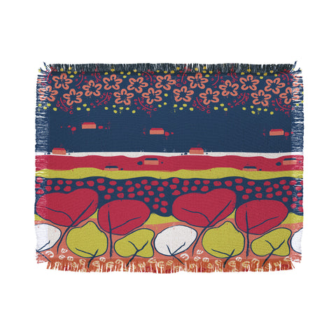 Raven Jumpo Matisse Inspired Flowers And Trees Throw Blanket