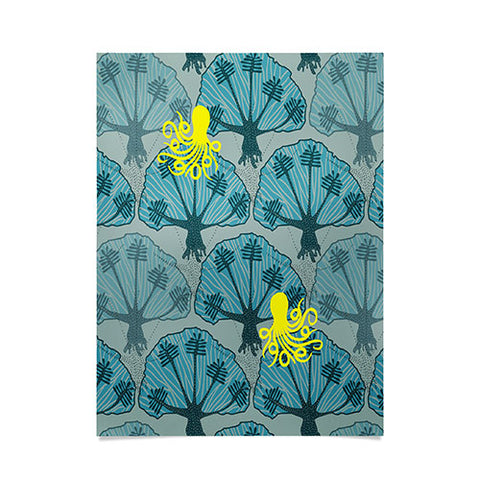 Raven Jumpo Octopus Among The Coral Poster