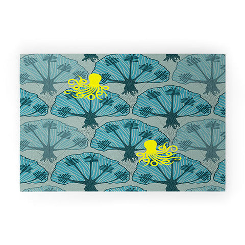 Raven Jumpo Octopus Among The Coral Welcome Mat