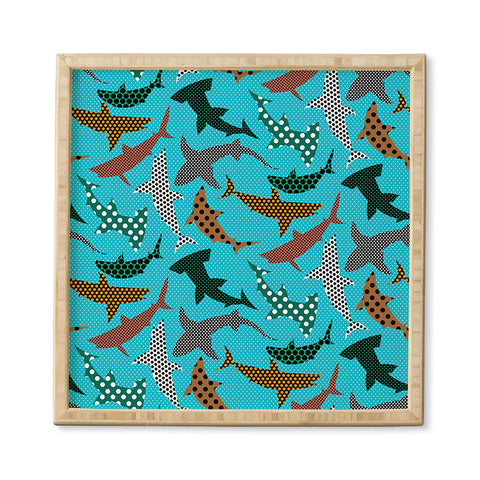 Raven Jumpo Polka Dot Sharks Framed Wall Art