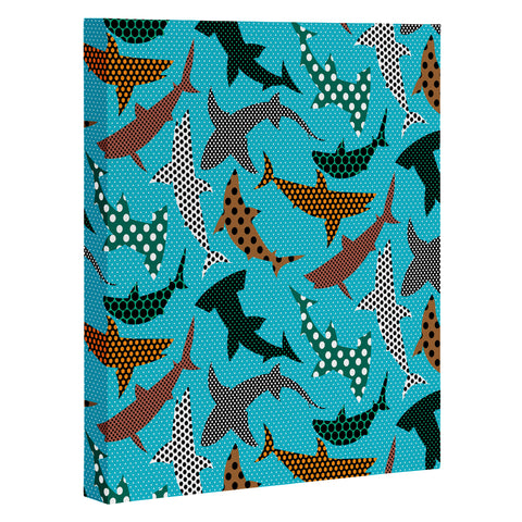 Raven Jumpo Polka Dot Sharks Art Canvas