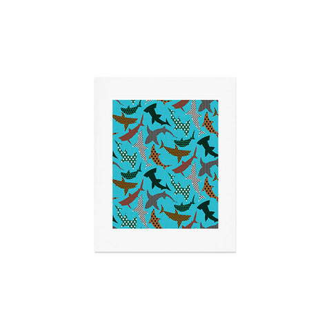 Raven Jumpo Polka Dot Sharks Art Print