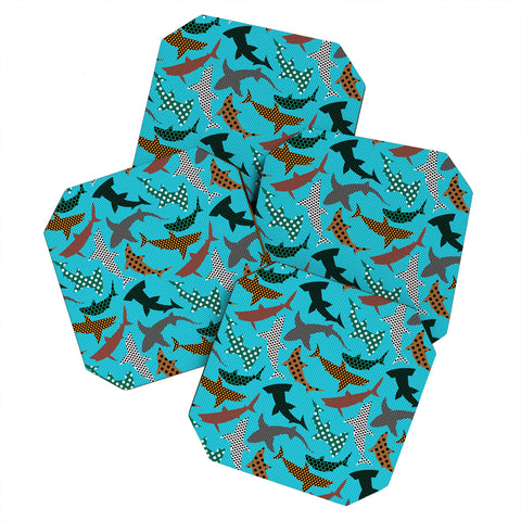 Raven Jumpo Polka Dot Sharks Coaster Set