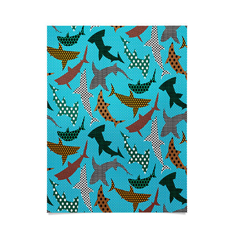Raven Jumpo Polka Dot Sharks Poster