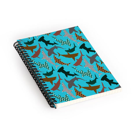 Raven Jumpo Polka Dot Sharks Spiral Notebook