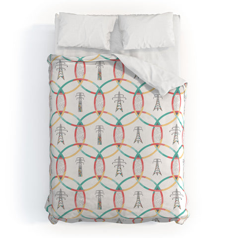 Raven Jumpo Pylons Duvet Cover