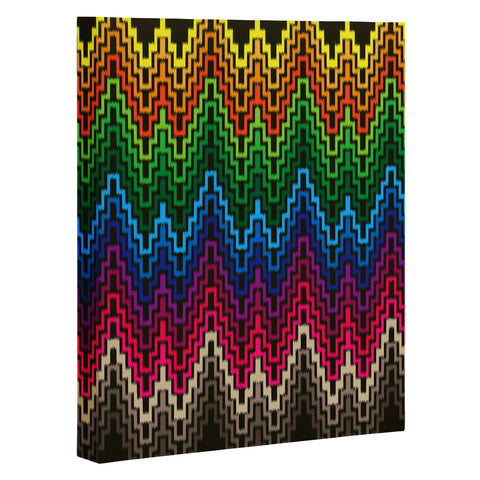 Raven Jumpo Rainbow Ikat Art Canvas