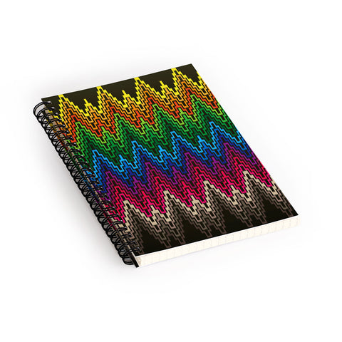 Raven Jumpo Rainbow Ikat Spiral Notebook