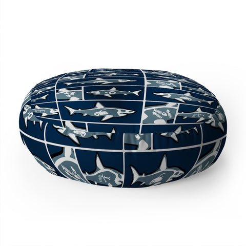 Raven Jumpo Shark X Ray Floor Pillow Round