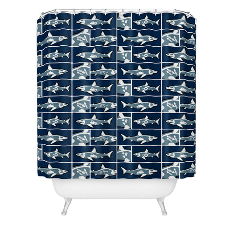 Raven Jumpo Shark X Ray Shower Curtain